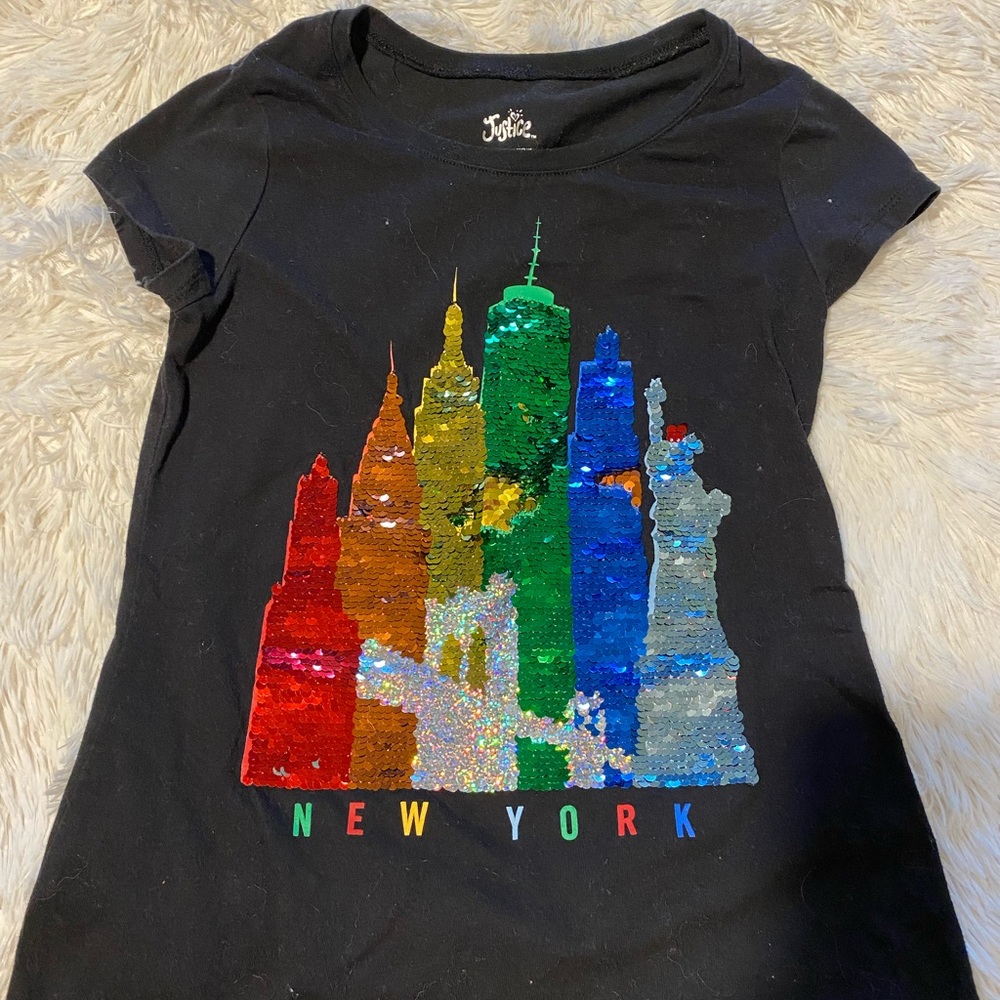 Justice girls New York shirt